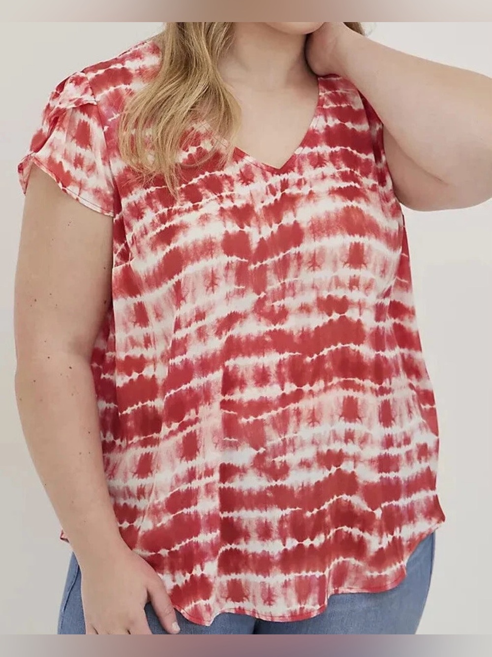 Torrid Tulip Sleeve Georgette Tie Dye Blouse